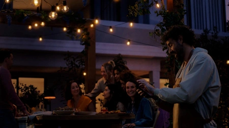 Venkovní zahradní girlanda 7 m IP65 10LED RGB SMART Smart Bluetooth ZigBee Bílá a barevná Ambiance Festavia Philips HUE