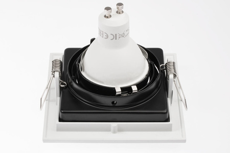 Halogenová Podhledové svítidlo GU10, Nastavitelná Čtvercová Bílá GEMINUS LUMILED