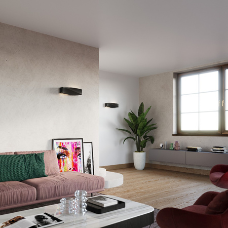 SIGNMA E27 Nástěnné svítidlo Up-Down Keramické moderní černé SOLLUX