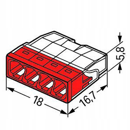 Instalační konektor Rychlokonektor 4x0.5-2.5mm drátěná kostka