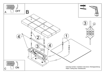 LED stropní svítidlo Plafond LAPPO 2xE27 Čtvercové svítidlo Wenge SOLLUX