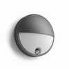 LED zahradní nástěnné svítidlo CAPRICORN IR 6W 2700K IP44 kulaté se senzorem pohybu antracit PHILIPS