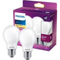 Sada 2x LED Žárovka E27 A60 7W = 60W 806lm 2700K Warm Filament Milky PHILIPS