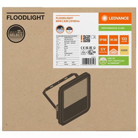 LED reflektor 69W 9150lm 3000K IP66 bílý LEDVANCE reflektor