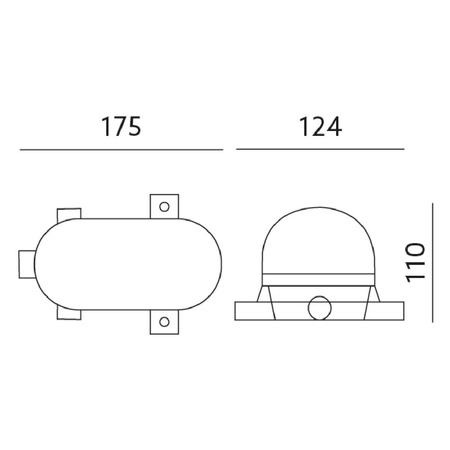 LED světlo E27 CHANNEL Garážové světlo Oval 60W Mřížka Plast IP44 Bílá KOBI