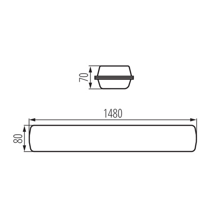 LED 66W 150cm 10000lm 4000K neutrální bílá 115° IP65 IK08 Svítidlo pro povrchovou montáž Kanlux