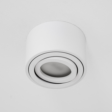 Povrchové Halogenové svítidlo, TUBA SPOT Nastavitelná Kulatá 50mm Bílá AMAT-S + LED 7W 4000K LUMILED