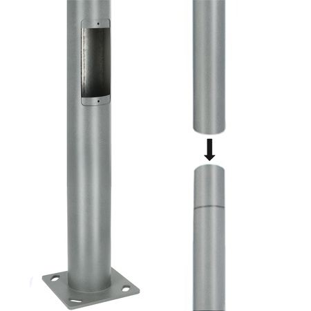 Osvětlovací stožár Skládací stožár pro pouliční osvětlení s revizním okénkem 3m fi60 Grey KOBI
