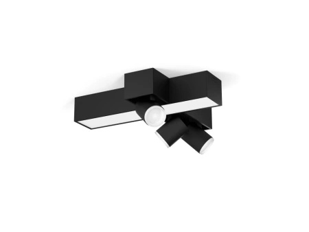 LED reflektorové stropní svítidlo 37,6 W 2960 lm IP20 bílé a barevné ambiance RGB + TW Black Smart SMART Zigbee Bluetooth Centris Philips HUE