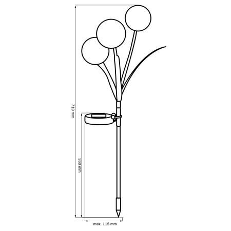 Allium Color Sanico Goldlux Solární LED řízený česnek Zahradní květina IP44 se soumrakovým senzorem