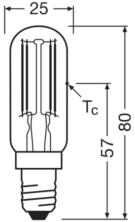 LED žárovka T25 E14 5,9W = 60W 806lm 2700K teplá bílá 300° Filament Performance Class Ledvance