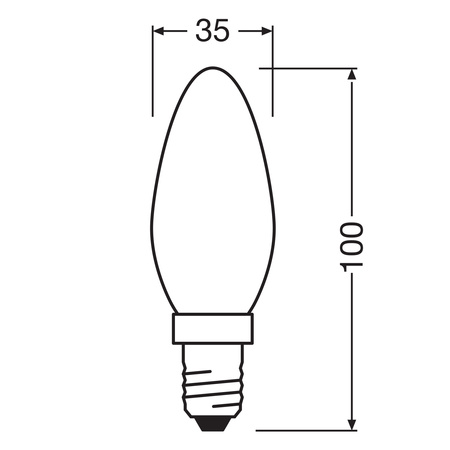 LED žárovka B35 Candle E14 3,4W = 40W 470lm 2700K Warm CRI90 300° Filament Dimmable SUPERSTAR PLUS CLASSIC Osram