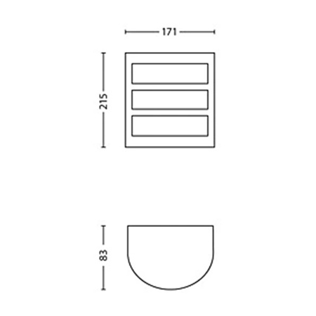 PYTHON 3,8W 2700K teplá IP44 Stříbrná nástěnná lampa PHILIPS LED pro zahradu
