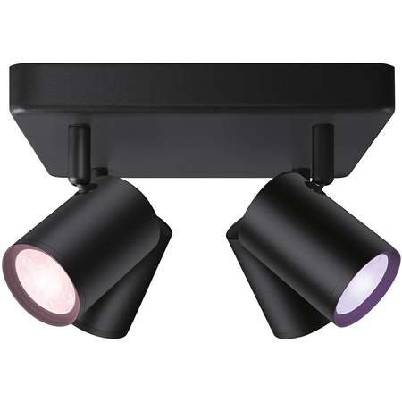 Stropní svítidlo LED SPOT černé 4x 5W WHITE + RGB SMART WiFi WiZ