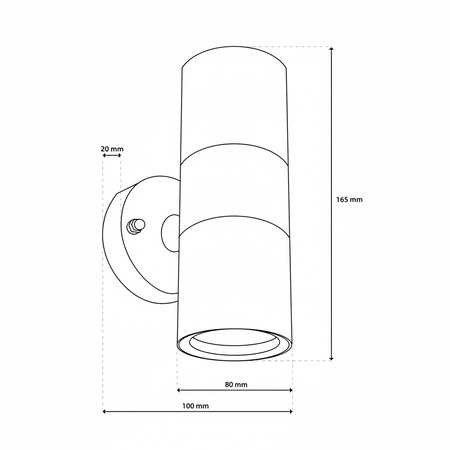 Zahradní nástěnná lampa GU10, IP44 nastavitelné nahoru a dolů Černá ZINNIA LUMILED