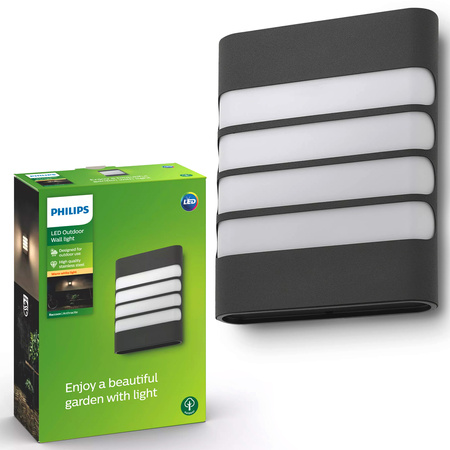 Zahradní lampa LED nástěnná lampa RACCOON myGarden 3W 2700K IP44 Antracit PHILIPS