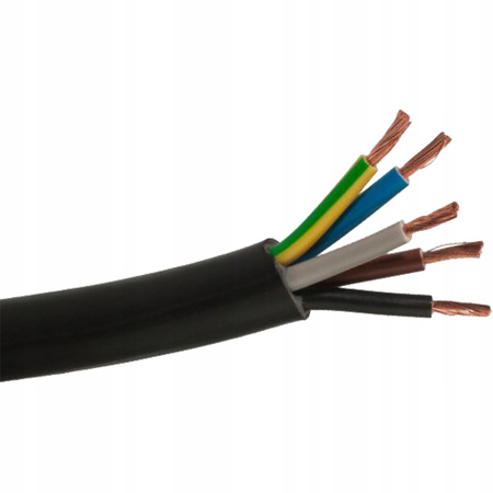 Vodič Kabel OW H05RR-F 300/500V 5x2.5mm Černý 1m ELEKTRICKÝ KABEL