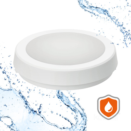 LED stropní svítidlo do koupelny 12W 1260lm 4000K 120° s pohybovým a soumrakovým senzorem bílé IP65 Nairos Kobi