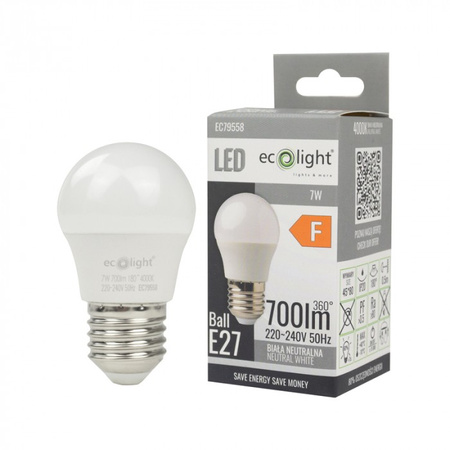 LED žárovka P45 E27 7W 630lm 4000K neutrální bílá Ecolight