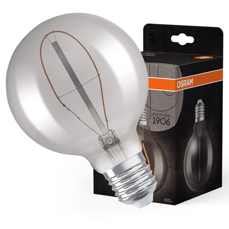 Dekorativní LED žárovka E27 G95 3.4W = 10W 100lm 1800K Teplá bílá 320° vlákno stmívatelné OSRAM Vintage 1906