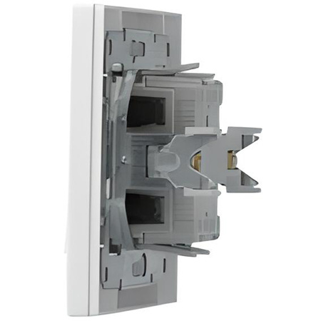 Roletový spínač s rámečkem. dvojitý Asfora. bílý