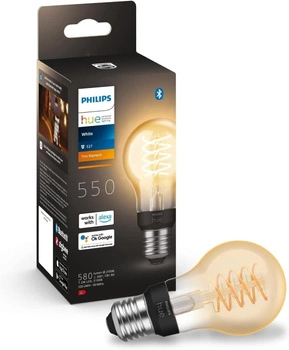 LED žárovka E27 A60 7W 2100K Warm Filament PHILIPS HUE White Bluetooth Zigbee