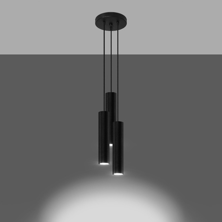 LED závěsné stropní svítidlo LAGOS 3P 3xGU10 černé SOLLUX