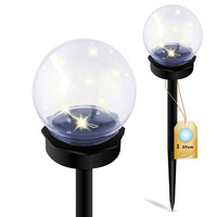 Solární LED zahradní lampa ozdobná koule s hroty 3000K IP44 10cm