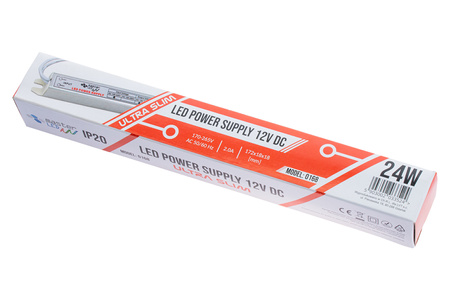 Napájení LED pásků 2A 24W 12V DC SLIM nábytkový zdroj