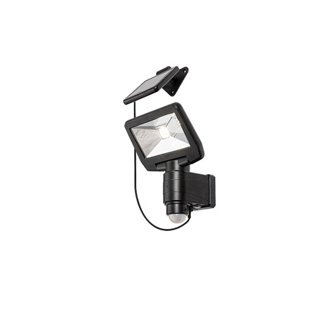 Reflektor LED Solární zahradní svítidlo DOJRAN 5W 4000K IP44 Pohyblivé s pohybovým senzorem Černá RABALUX