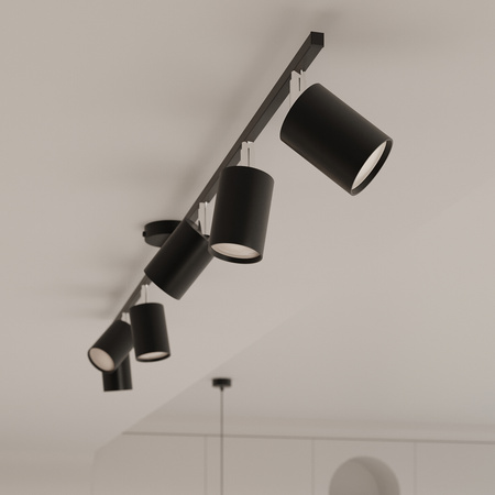 Stropní závěsné svítidlo LEMMI 6 Lustr 6xGU10 Černá Moderní SOLLUX