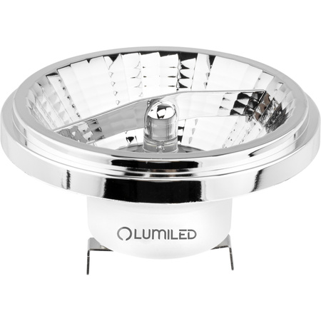 LED žárovka G53 AR111 10W = 75W 1055lm 3000K Warm 24° 12V AC/DC Silver LUMILED