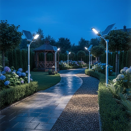 LED solární pouliční lampa 800W 6500K Lucerna s držákem a dálkovým ovládáním