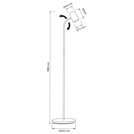 Stojací lampa GU10 černá Felix Sanico Goldlux