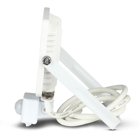 Reflektor LED 20W 1600lm 3000K IP65 Bílý s pohybovým senzorem a funkcí CUT-OFF Samsung Chip VT-20-SW V-TAC