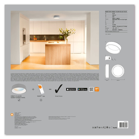 LED stropní svítidlo ORBIS Cylinder 24W 2800lm Teplá bílá-Studená bílá 45cm SMART+ WiFi LEDVANCE