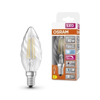 LED žárovka E14 BW35 3,4W = 40W 470lm 4000K Neutrální 300° CRI90 Vlákno OSRAM SUPERSTAR+ Stmívatelné