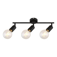 Bodové stropní svítidlo 3x E27 Black Classic Lamar 3988 Rabalux