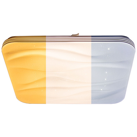 LED stropní koupelnový plafón 72W 3000-6500K White Square Diamond 43cm + dálkové ovládání