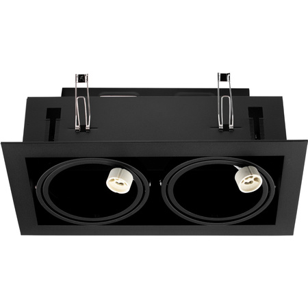 Halogenová Podhledové svítidlo 2x GU10, ES111 Nastavitelná Obdélník Černá CANIS LUMILED