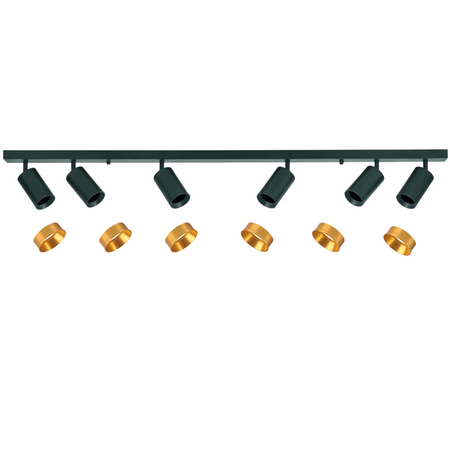 Pásové svítidlo Stropní a nástěnné LED svítidlo 6 x GU10 MARIBEL Black GOLDLUX (Polux)