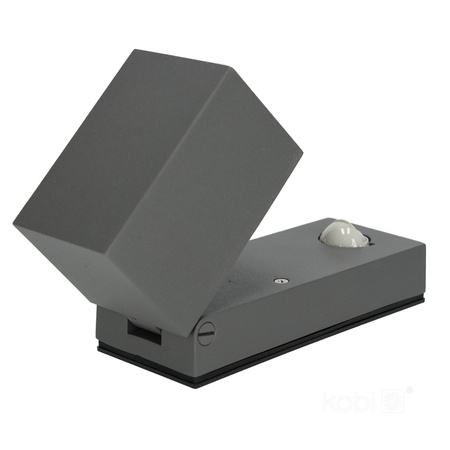 Zahradní venkovní nástěnné svítidlo GU10 s čidlem pohybu IP44 Grey Quazar Kobi