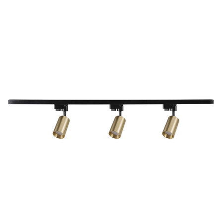 Hliníková 1-fázová sada reflektorové lišty + 3x reflektor GU10 Gold MARIBEL Sanico Goldlux