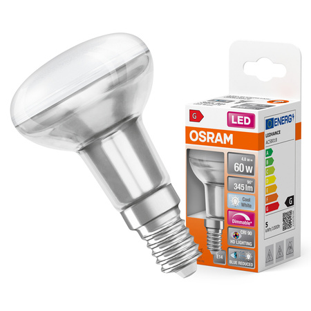LED žárovka R50 reflektor E14 4,8W = 60W 345lm 4000K neutrální bílá CRI90 36° Stmívatelná SUPERSTAR Osram