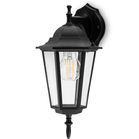 Zahradní nástěnná lampa lucerna E27, Černá BELLIS LUMILED