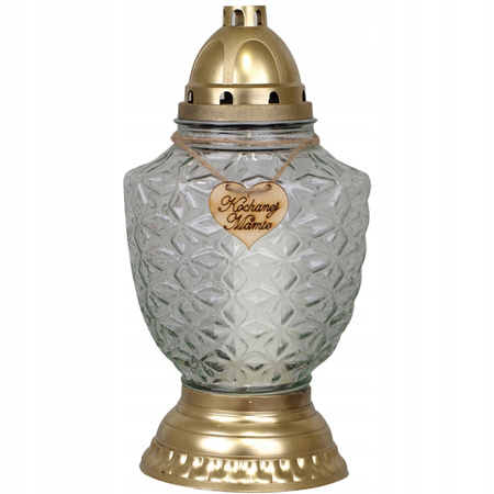 4x skleněná svíčka na hrob milované matky 52h s celoroční vložkou 32cm