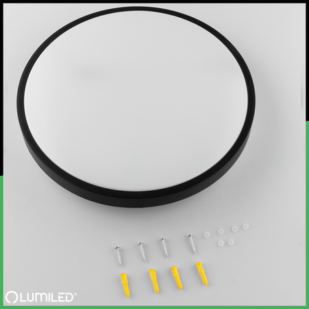 LED stropní podhled 24W 4000K CELIS Round IP44 Black Ring ALS LUMILED Povrchová montáž