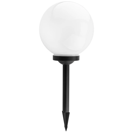 LED solární zahradní lampa se zapichovacím hrotem – Bílá koule ATRIS 25 cm LUMILED