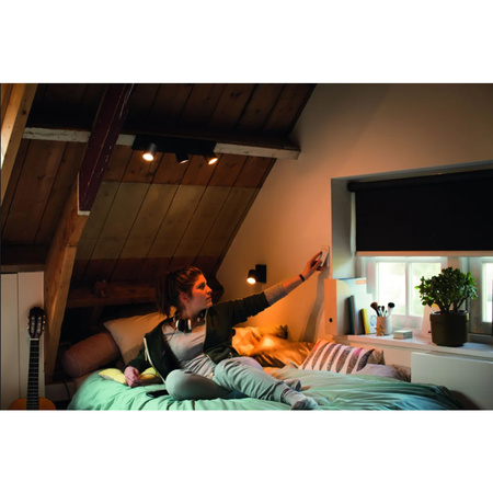 Stropní světlo LED Spot Runner černé 3x 4,2W CCT PHILIPS HUE Bluetooth Zigbee + stmívač