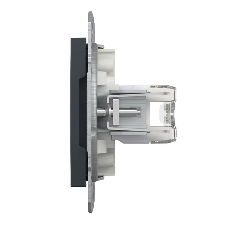 Dvojitá počítačová zásuvka 2x RJ45 Cat. 6 UTP bez rámu Asfora IP20 Anthracite